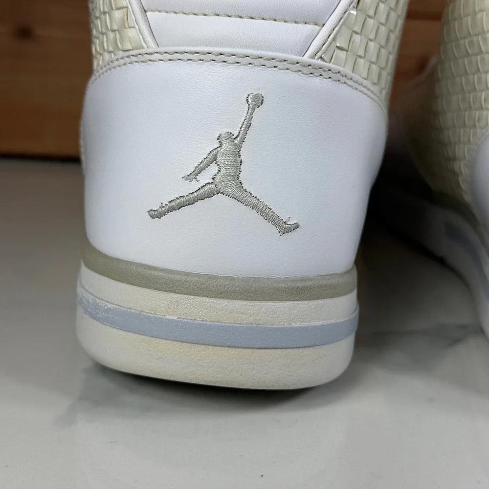 Jordan Phly Legend Premier White Metallic Silver Woven 343449-101 Mens‎ 11.5